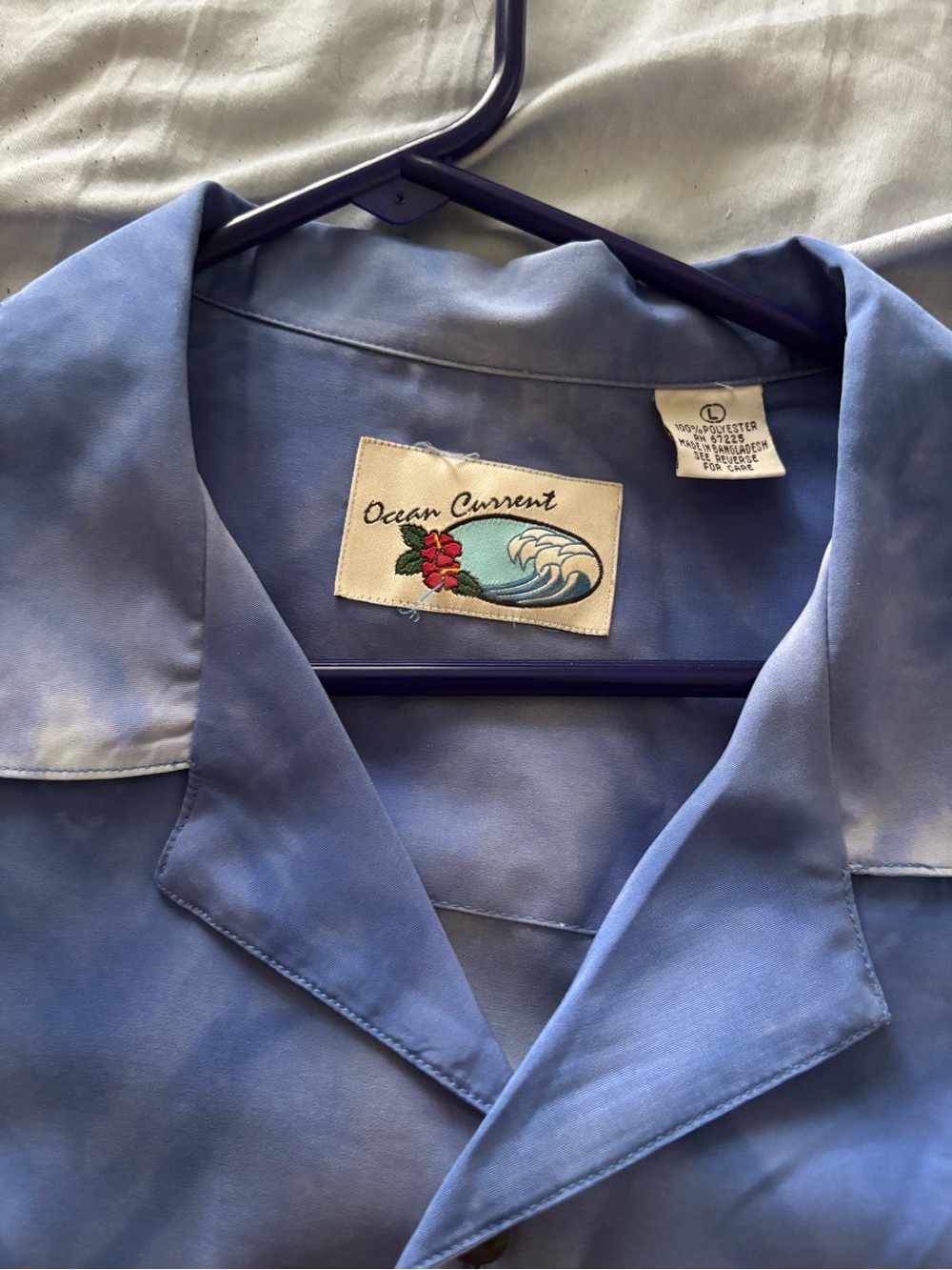 Ocean Current Sky Blue Camp Collar Shirt